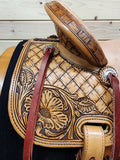 SRS Barrel Saddle Quilted Floral Combo Light Oil