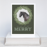 Fable & Sage Horse Christmas Card - Friesian - Set of 10