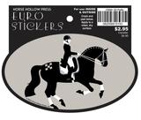 3 x 5" Waterproof Oval Equestrian Horse Sticker: Piaffe