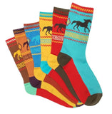 Bright Desert Horse Adult Crew Socks