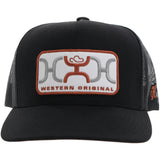 Hooey "Loop" Hooey Hat Black with White/Orange Patch