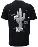 Hooey "Cactus" Ladies Black Crew Neck Short Sleeve T-Shirt with Grey Cactus on Back