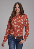 Karman Classics Cactus Floral Long Sleeve Western Shirt with Snaps