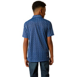 Ariat Boys All Over Printed Short Sleeve Pullover Polo Shirt