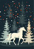 White Horse Holiday Christmas Card