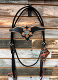 Circle Y Black Star Browband Headstall