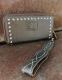 Boot Stitch Leather Wallet Wristlet