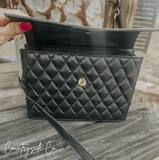 Quilted Leather Purse with Tooled Leather