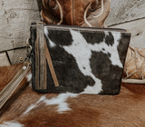 Texas Western Trendy Cowhide Wristlet Clutch