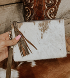 Texas Western Trendy Cowhide Wristlet Clutch