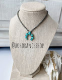 Squash Blossom Choker Western Pendant Necklace - Turquoise