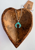 Western Turquoise Opal Squash Blossom Necklace