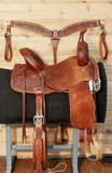 Paul Taylor Barrel Saddle Chestnut Floral Tooled - 15