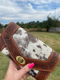 Texas Western Cowhide Tooled Leather Wallet