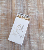 Oversized Horse Head Matches with Gold Foil