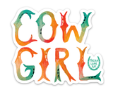 Colorful Cowgirl Western Waterproof Sticker