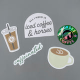 Dapplebay Iced Coffee & Horses Stickers